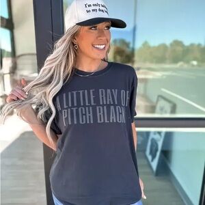 Little Ray of Pitch Black Black Graphic Tee